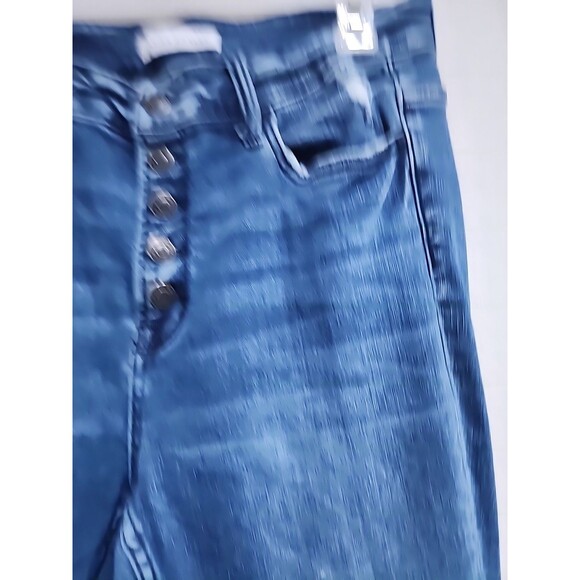Flying Monkey Womens Jeans Skinny Low Rise Blue Denim Whiskering Stone Wash 31 - Picture 10 of 10